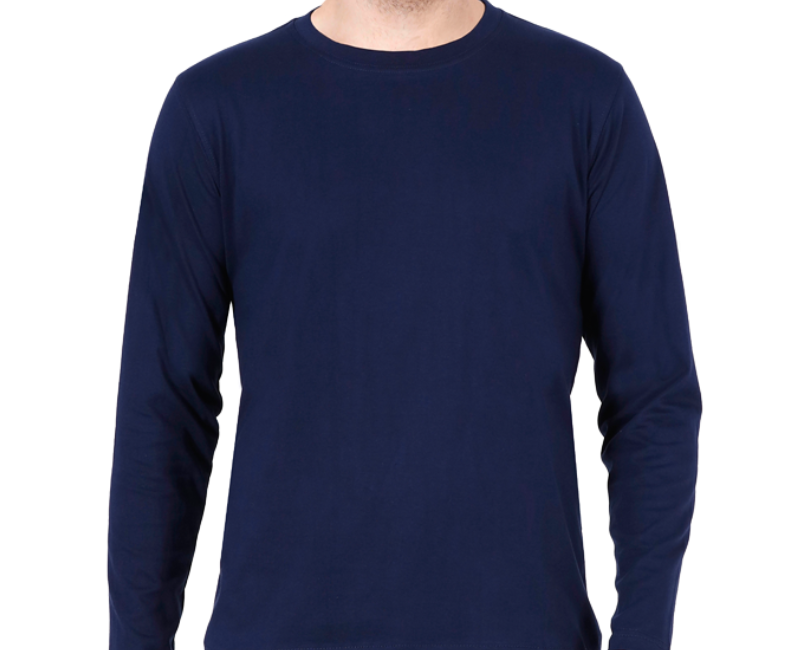 Men's Round Neck Full Sleeve Solid Tee